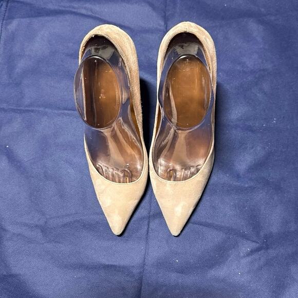 Halston women’s Venlatina light pink Suede 4” high Metallic Heel pumps 7.5 M - Picture 4 of 11